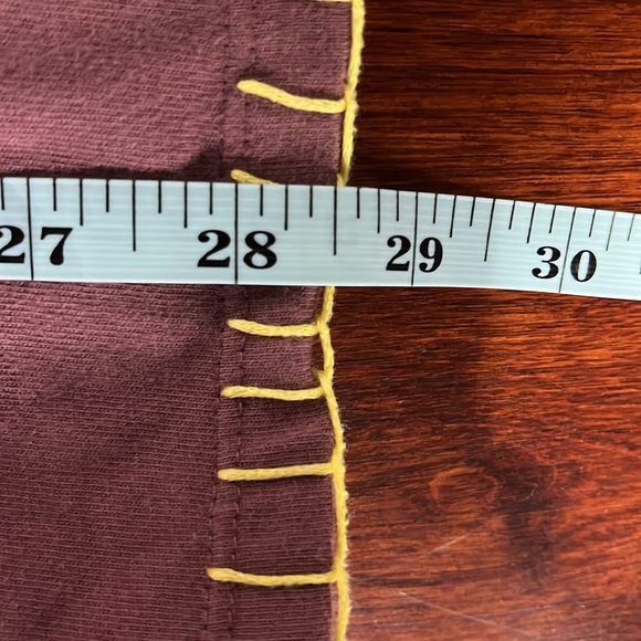 Roaman’s Womens Top M Eggplant/Cream Pullover Smocking Embroidery Square Neck - Picture 11 of 12